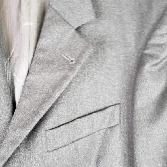 Zegna Blazer Jacket Italy Mens Super 120’s Wool Size 46 R Gray 3 Button - Picture 4 of 11